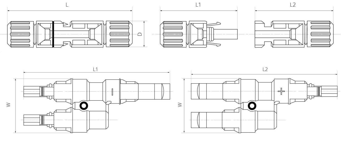 Коннектор MC4 разветвитель T4 6мм² TAKEL
