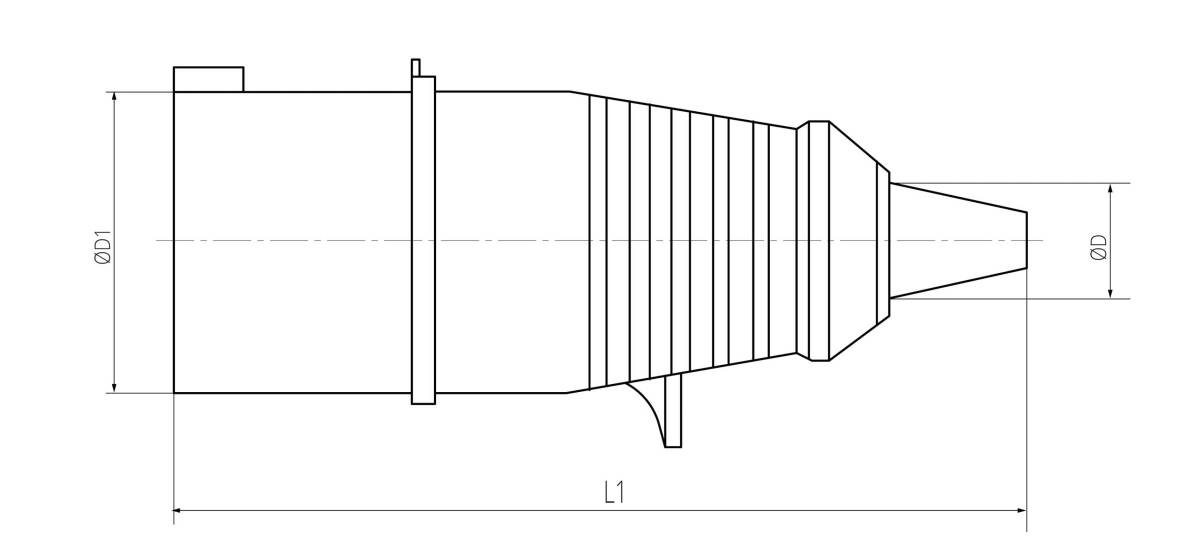 Вилка переносна 7013 16А 220В 2Р+Е IP44 LEE