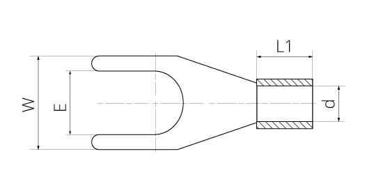 Наконечник вилковий без ізоляції SNB 5.5-8