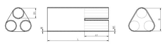 Рукавичка термоусаживаемая з клеєм HSB-5-90/50 (150-240 мм²)