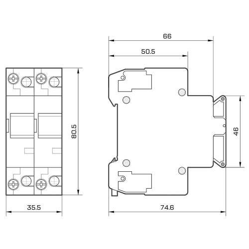 Тримач плавких запобіжників DC 10*38 TDFH-L 2Р 32А 1000В ARGENT TAKEL