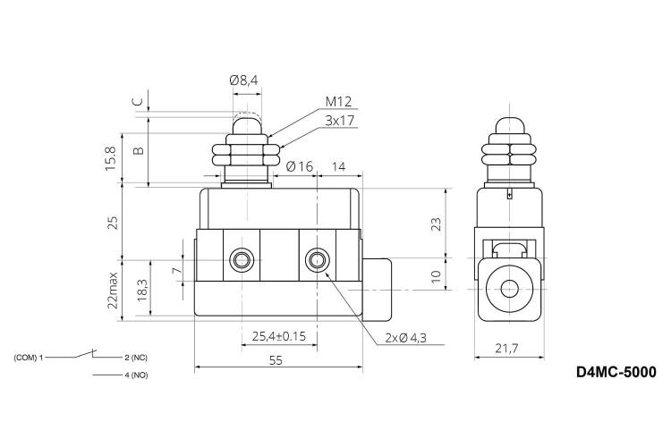 Микровыключатель D4MC-5000