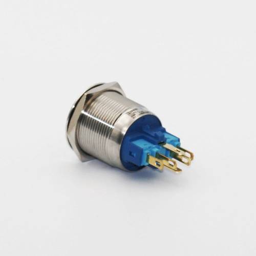 Кнопка металева КНМ-22-FJ-E 24V 1NO1NC плоска, зелений TAKEL