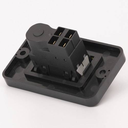 Пусковая электромагнитная кнопка ESSB-12YC 4pin на панеле, желтая рамка