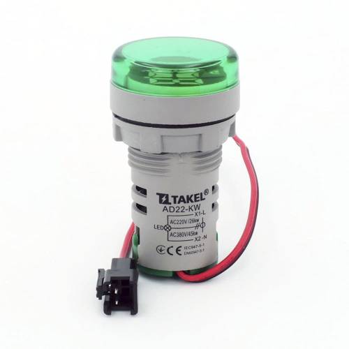 Світлодіодний ваттметр AD22-KW (кВт), зелений TAKEL