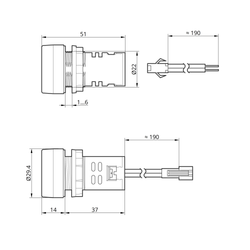 Светодиодный счётчик событий AD22-CT, желтый TAKEL