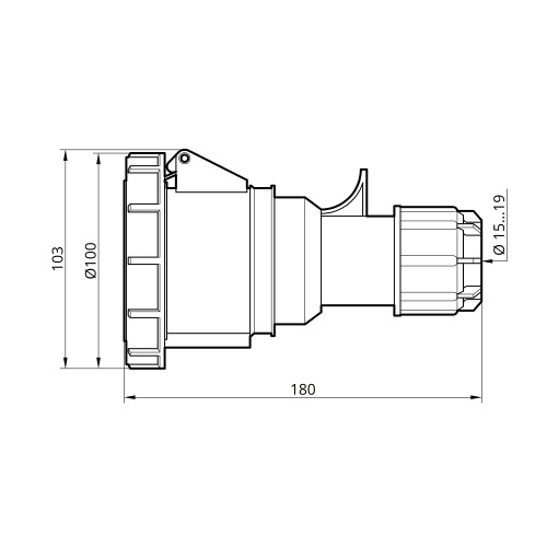 Розетка переносная 2252 32А 380В 3Р+N+Е IP67 Argent TAKEL