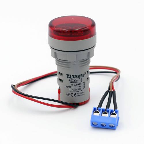Світлодіодний лічильник подій AD22-CT, червоний TAKEL