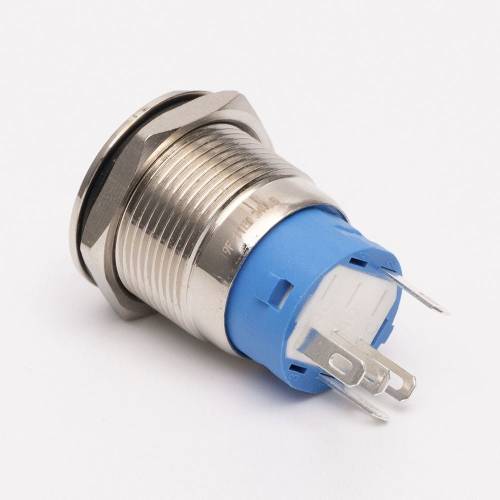 Кнопка металева КНМ-19-FJ-E 9-24V 1NO1NC плоска, зелений TAKEL