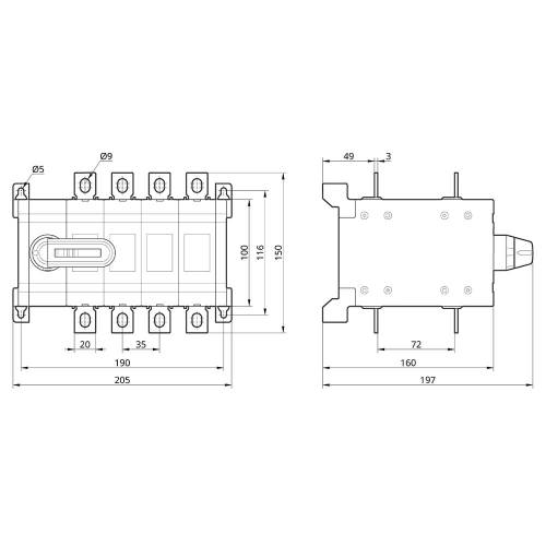 Выключатель напряжения трехпозиционный SCD 8P 160A TAKEL