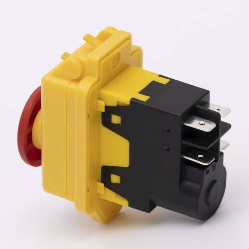 Пусковая электромагнитная кнопка ESSB-61YC 4pin, желтая рамка