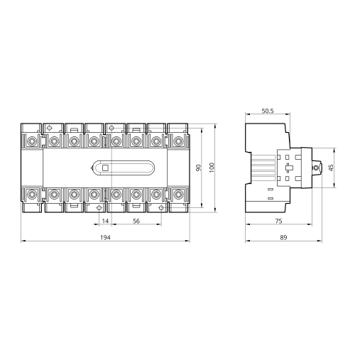 Выключатель напряжения трехпозиционный SCD 8P 125A TAKEL
