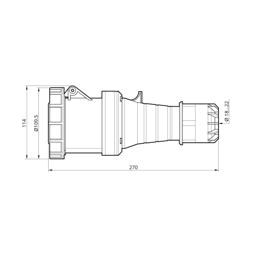 Розетка переносна 2342 63А 380В 3Р+Е IP67 Argent TAKEL