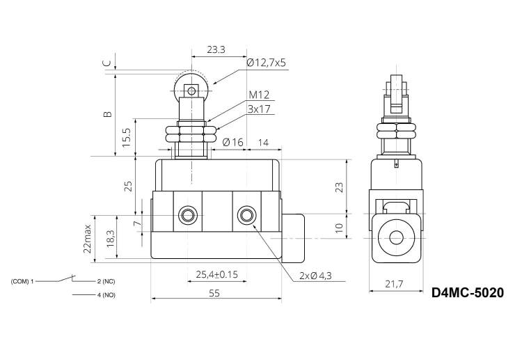 Микровыключатель D4MC-5020