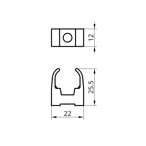 Клипса для труб нейлоновая (под дюбель CTH-3A) PSC-16 черный (50шт) TAKEL