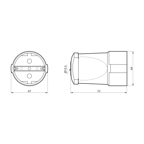 Розетка переносная с з/к 201FG 16A, белый TAKEL 