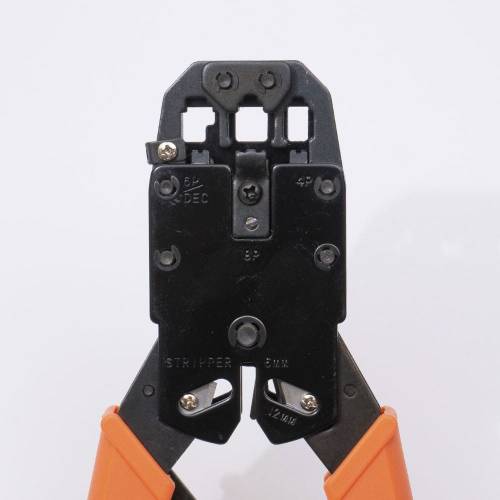 Инструмент HT-2008R для обрезки, зачистки и опрессовки сетевых проводов 
