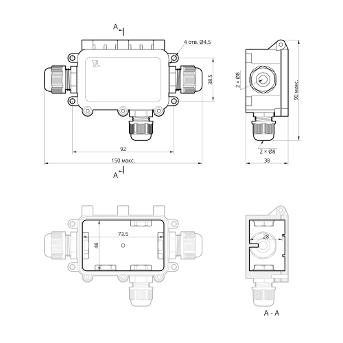 Коробка распределительная с клемником WBS-31 IP-68 TAKEL