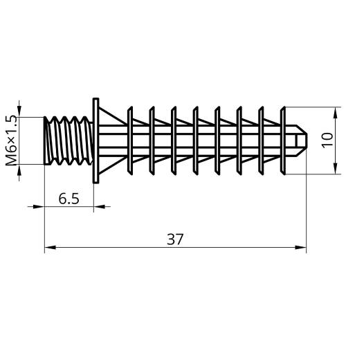 Дюбель нейлоновий CTH-3B M6x1.5 білий (50шт) TAKEL