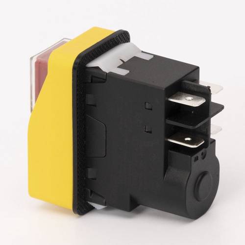 Пусковая электромагнитная кнопка ESSB-21YC 4pin, желтая рамка