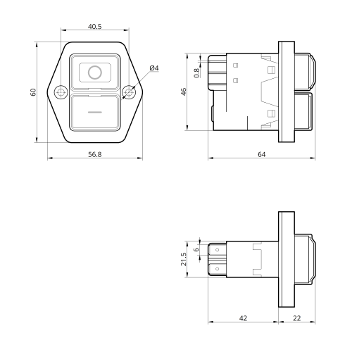 Пускова електромагнітна кнопка ESSB-151YC 4pin, жовта рамка