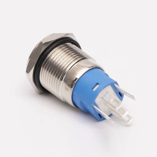 Кнопка металическая  КНМ-16-FJ-E-Z 220V 1NO1NC с фиксацией, красный