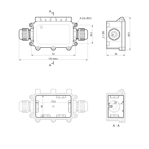 Коробка распределительная с клемником WBS-21 IP-68 TAKEL
