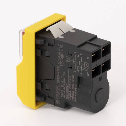 Пусковая электромагнитная кнопка ESSB-11YC 4pin, желтая рамка