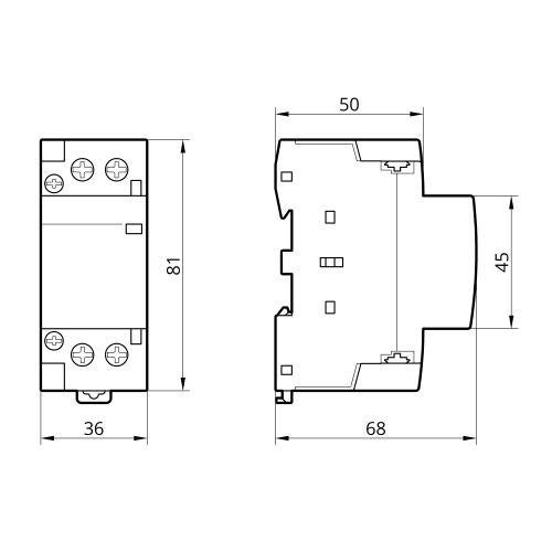 Контактор модульний КМ-2-63-11 63А 1NO+1NС TAKEL