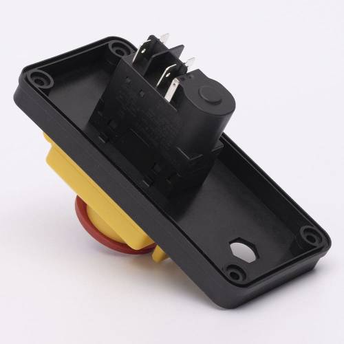 Пусковая электромагнитная кнопка ESSB-42YC 5pin на панеле, желтая рамка