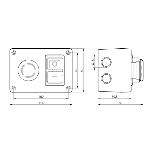 Пост кнопочный электромагнитный ESSB-211YC 4pin с аварийной кнопкой TAKEL