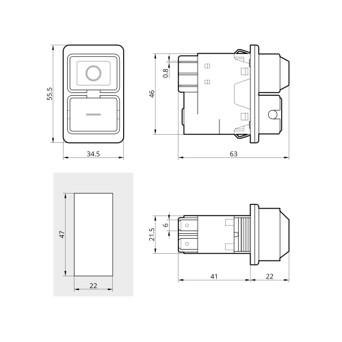 Пусковая электромагнитная кнопка ESSB-101YC 4pin, желтая рамка