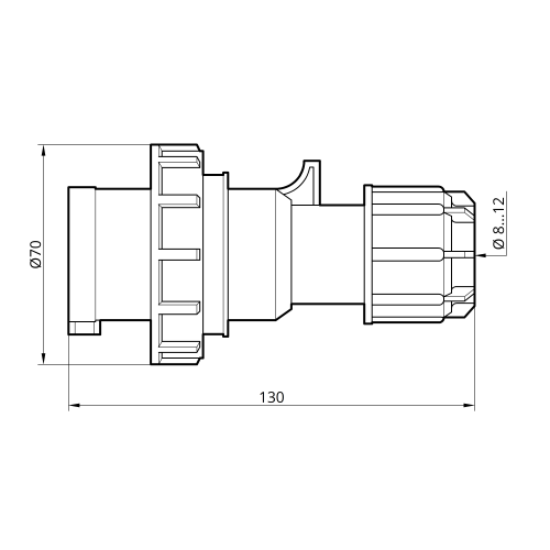 Вилка переносная 0132 16А 220В 2Р+Е IP67 Argent TAKEL