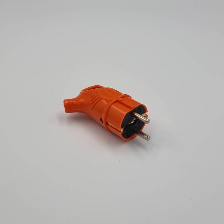 Вилка каучуковая угловая с ухом RPAEO оранжевая 2Р+РЕ IP44 TAKEL