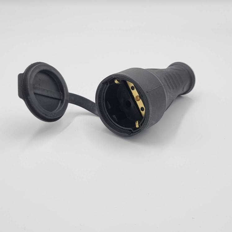 Розетка каучукова переносна RSPB чорна 2Р+РЕ IP44 TAKEL