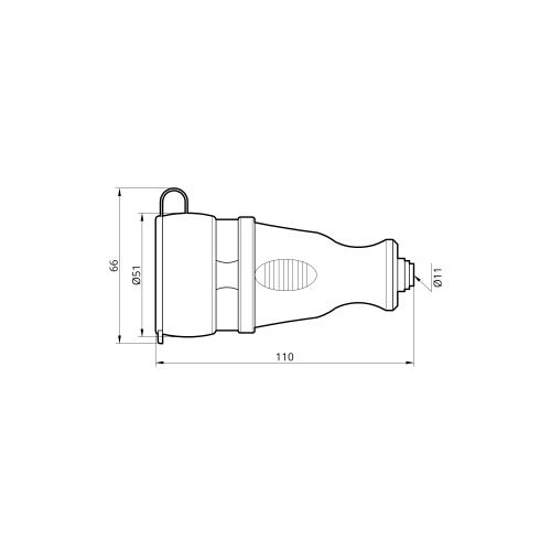 Розетка каучуковая переносная KDP 2Р+РЕ 16А IP44 черная