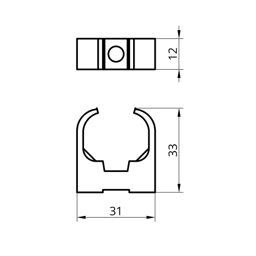Клипса для труб нейлоновая (под дюбель CTH-3A) PSC-25 черный (50шт) TAKEL