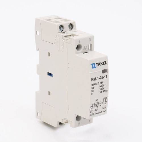 Контактор модульний КМ-1-25-11 25А 1NO+1NС TAKEL