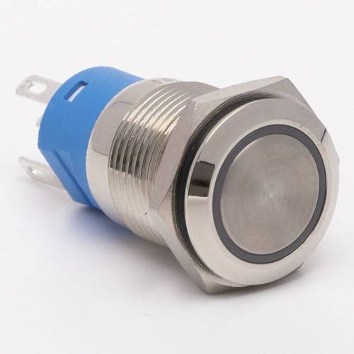 Кнопка металическая  КНМ-16-FJ-E-Z 220V 1NO1NC с фиксацией, красный
