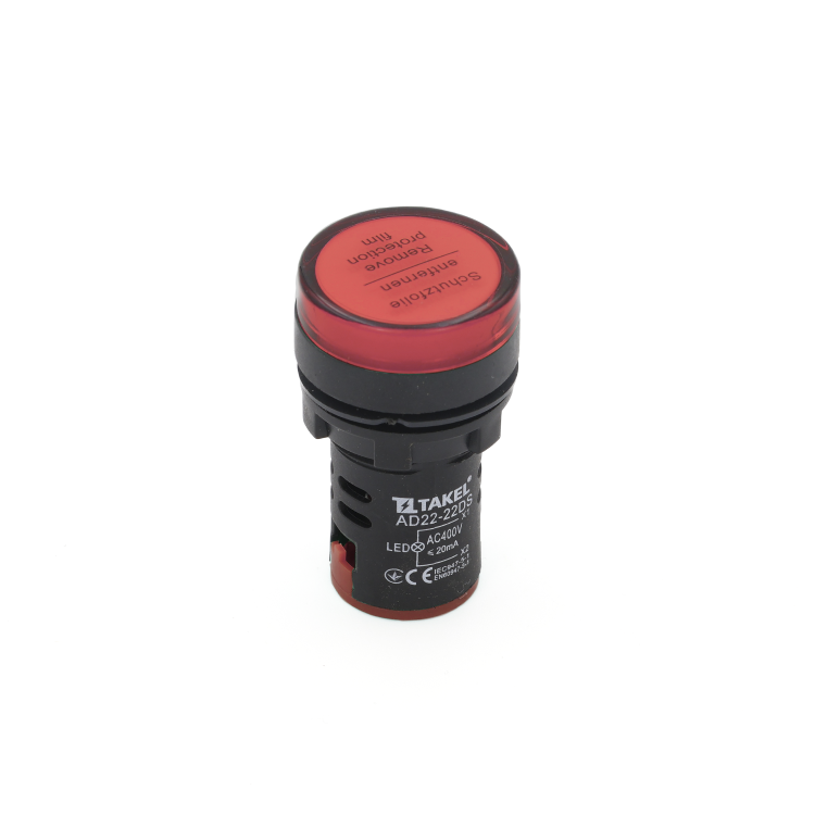 Светодиодный индикатор AD22-22DS 400v АC, красный TAKEL