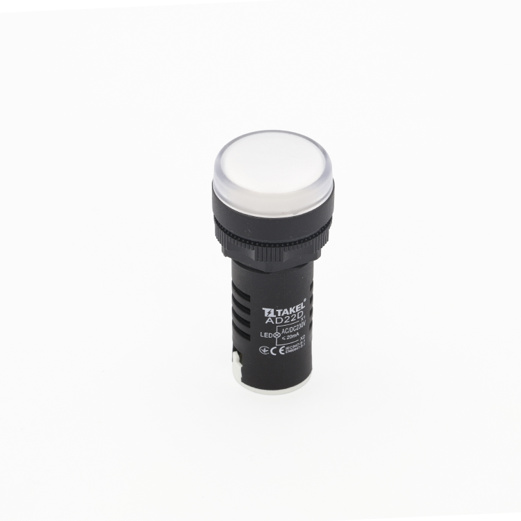 Светодиодный индикатор AD22D 230v АC/DC ARGENT, белый TAKEL