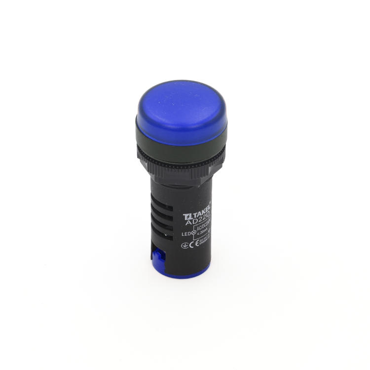 Світлодіодний індикатор AD22D 230v АC/DC ARGENT, блакитний TAKEL