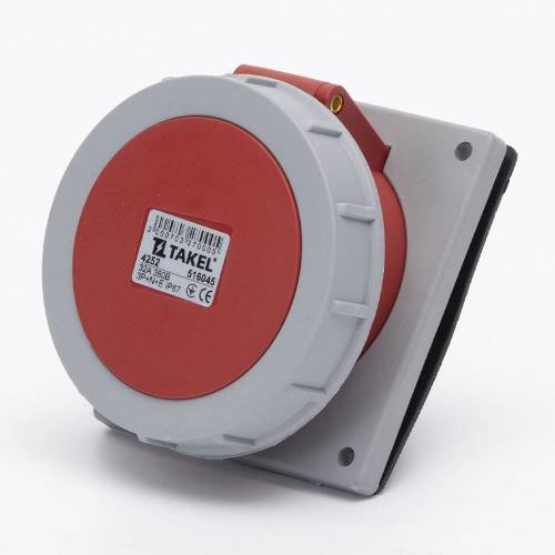 Розетка стационарная внутренняя 4252 32А 400В 3Р+N+Е IP67 Argent TAKEL