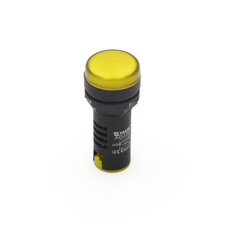 Світлодіодний індикатор AD22D 230v АC/DC ARGENT, жовтий TAKEL