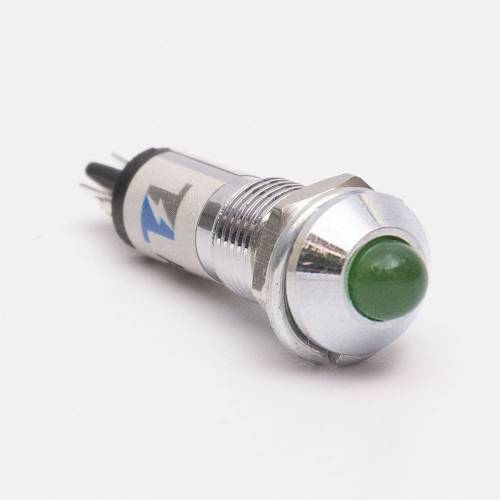 Светодиодный индикатор металлический  AD22B-8 220v AС, зеленый