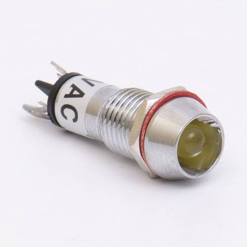 Світлодіодний індикатор металевий AD22C-10 220v AС, жовтий 