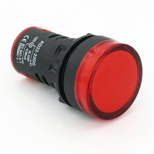 AD22 - 230v АC (B) светодиодный индикатор, красный