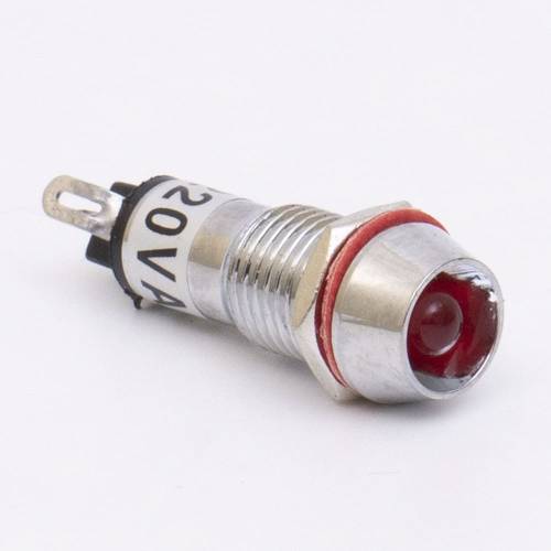 Світлодіодний індикатор металевий AD22C-10 220v AС, червоний 