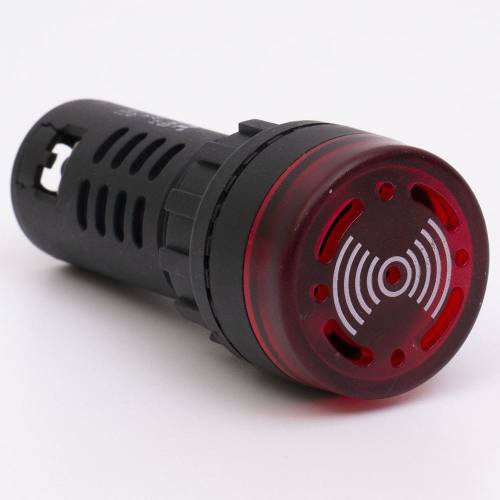 Светосигнальный зуммер AD22-22MS АC/DC 24В, красный TAKEL