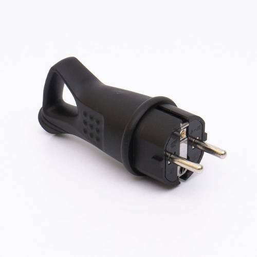 Вилка каучуковая прямая с ухом 411 2Р+РЕ IP44 LEE
